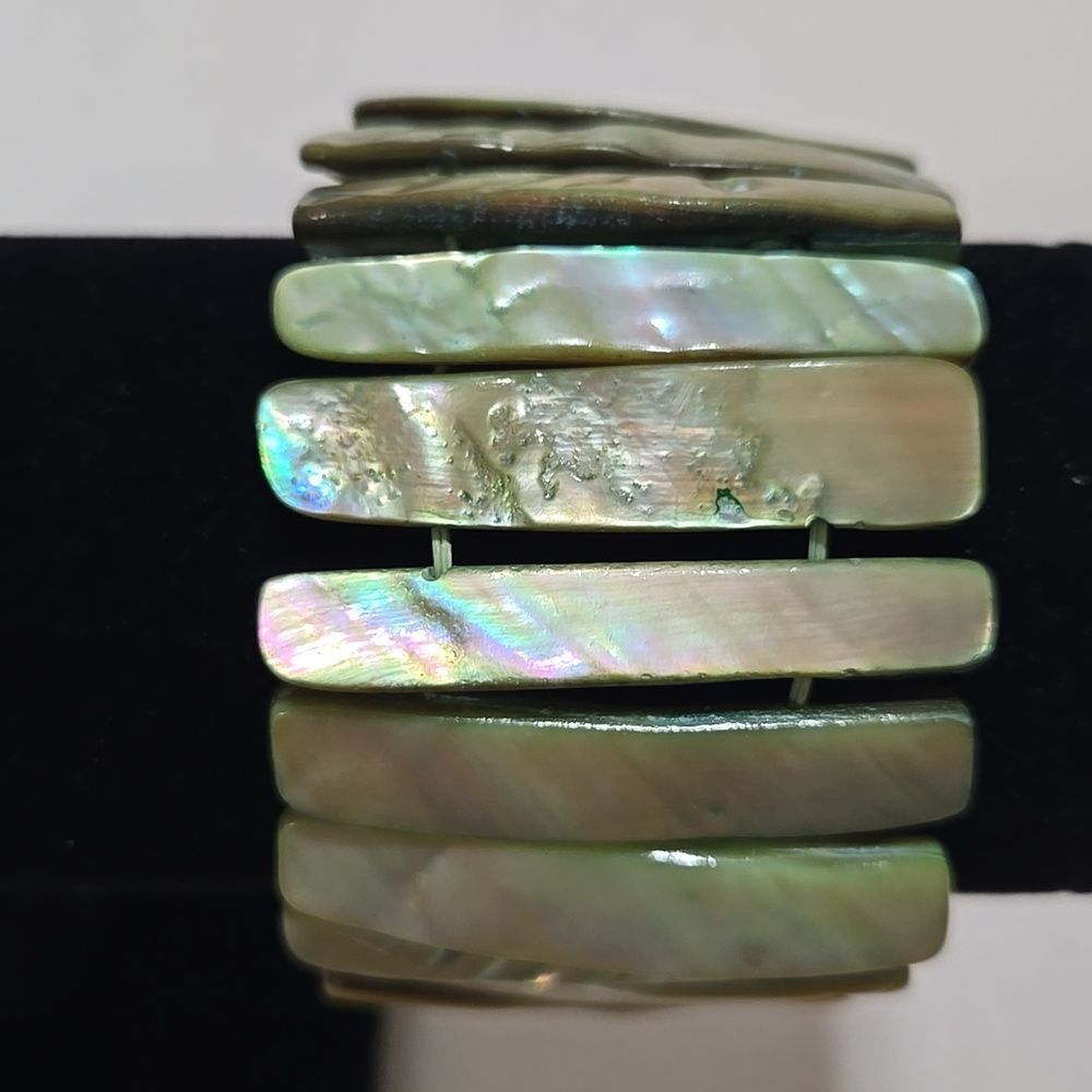 Green Abalone Shell Bracelet - image 1